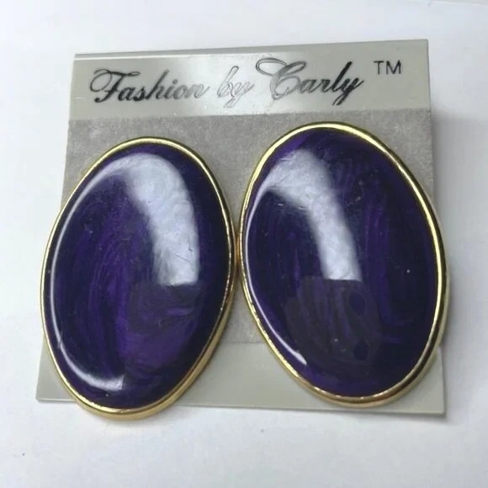 Fashion By Carly Earrings, Purple/Gold